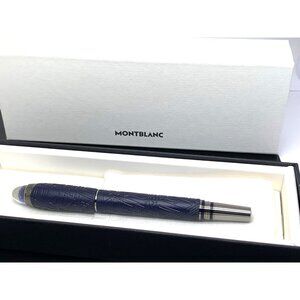Montblanc Starwalker SpaceBlue Resin Fountain Luxury Pen 130211 + Royal Blue Ink